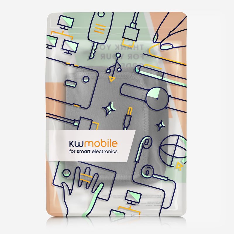 PC, gaming si accesorii - Retelistica - Cabluri si accesorii - Geanta organizatoare cabluri Kwmobile, protectie la socuri si zgarieturi, neopren si textil, gri - Infinity.ro