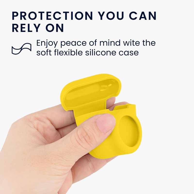 Laptop, Telefoane si Tablete - Wearables si gadgeturi - Wearables - Accesorii wearables - Husa casti Kwmobile pentru Apple AirPods 4, protectie la zgarieturi, Silicon, galben - Infinity.ro