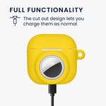 Laptop, Telefoane si Tablete - Wearables si gadgeturi - Wearables - Accesorii wearables - Husa casti Kwmobile pentru Apple AirPods 4, protectie la zgarieturi, Silicon, galben - Infinity.ro