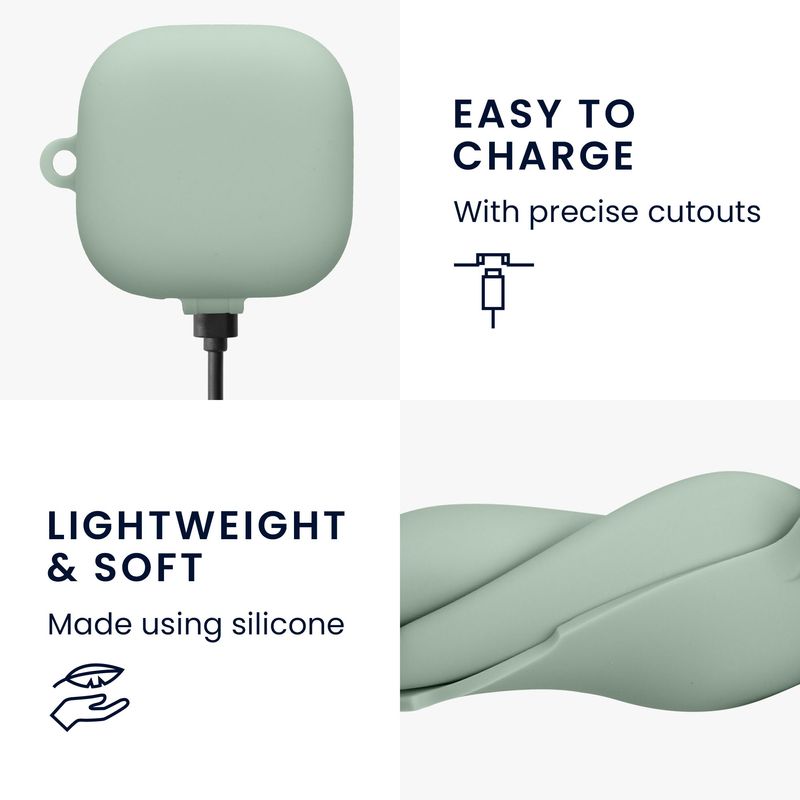 Laptop, Telefoane si Tablete - Wearables si gadgeturi - Wearables - Accesorii wearables - Husa casti Kwmobile pentru Sony LinkBuds Clip WF-LC900, protectie la zgarieturi, Silicon, verde - Infinity.ro