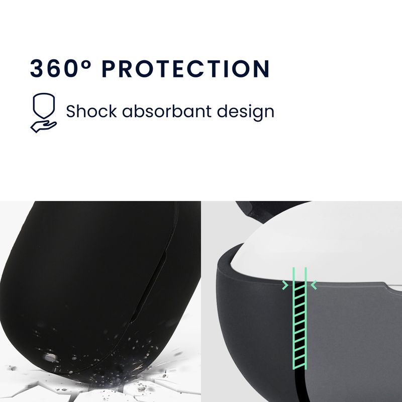 Laptop, Telefoane si Tablete - Wearables si gadgeturi - Wearables - Accesorii wearables - Husa casti Kwmobile pentru Baseus BP1 Pro, protectie la zgarieturi, Silicon, negru - Infinity.ro