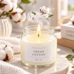 Casa si Gradina - Decoratiuni - Aromaterapie si lumanari - Lumanari si candele - Lumanare parfumata Fresh Cotton, recipient sticla, alb - Infinity.ro