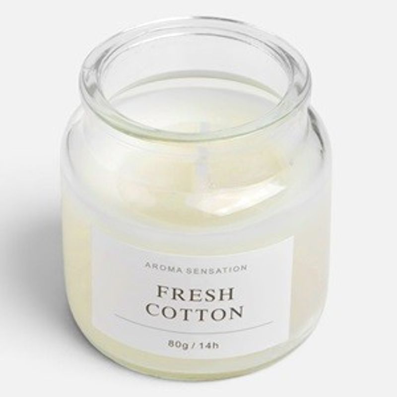Casa si Gradina - Decoratiuni - Aromaterapie si lumanari - Lumanari si candele - Lumanare parfumata Fresh Cotton, recipient sticla, alb - Infinity.ro