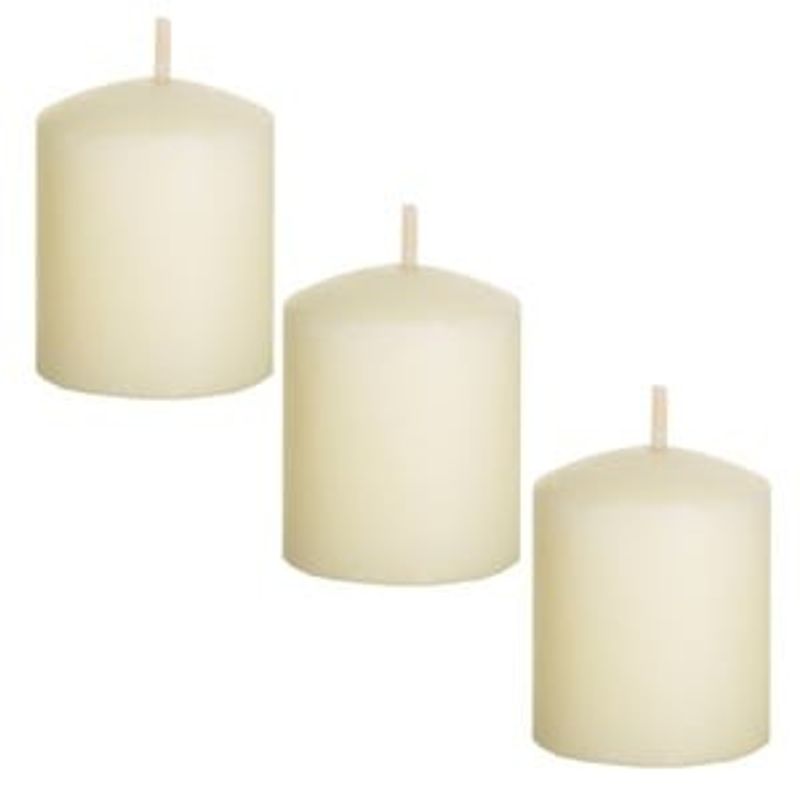 Casa si Gradina - Decoratiuni - Aromaterapie si lumanari - Lumanari si candele - Set 3 Lumanari Votive Parfumate cu Vanilie, Ecru, 3.5x4.5 cm, 8 Ore Ardere - Infinity.ro