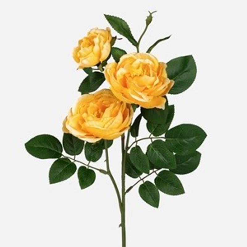 Casa si Gradina - Decoratiuni - Obiecte decorative - Plante artificiale - Camelie galbena 3 flori 63cm - Buchet floral elegant pentru cadou - Infinity.ro