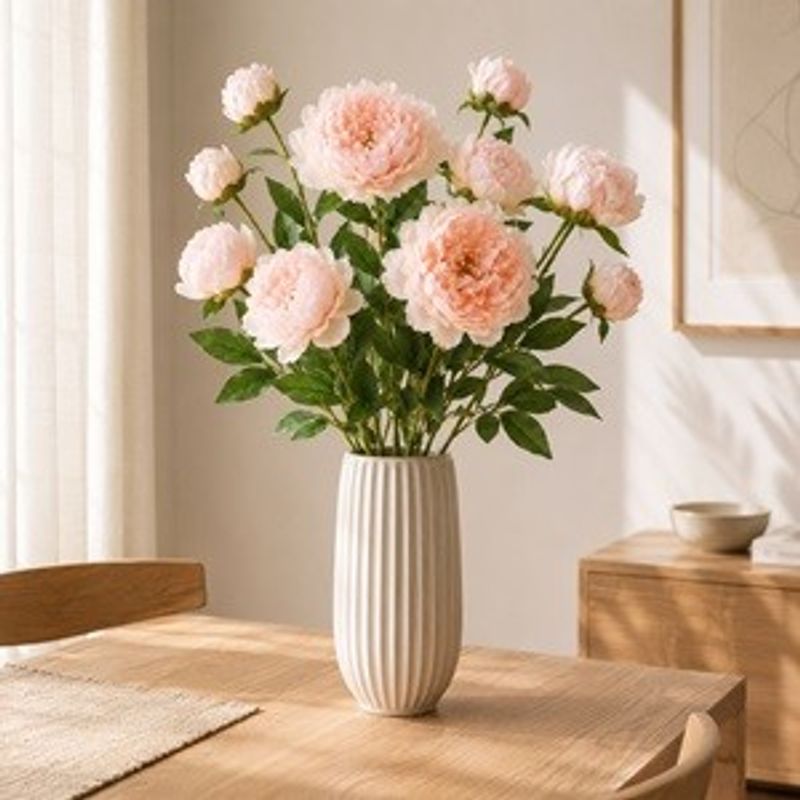 Casa si Gradina - Decoratiuni - Obiecte decorative - Plante artificiale - Floare Artificiale Bujor Roz 70cm pentru Decor - Infinity.ro