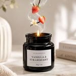 Casa si Gradina - Decoratiuni - Aromaterapie si lumanari - Lumanari si candele - Lumanare Parfumata Neagra cu Vanilie si Capsuni, 80g, 14h - Infinity.ro
