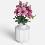 Casa si Gradina - Decoratiuni - Obiecte decorative - Plante artificiale - Vaza Decorativa Alba cu Planta Artificiala si Margarete Roz, 12x32 cm - Infinity.ro