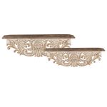 Casa si Gradina - Mobilier - Biblioteci si rafturi - Etajere - Set 2 etajere lemn maro alb 70x18x22 cm, 60x14x19 cm - Infinity.ro