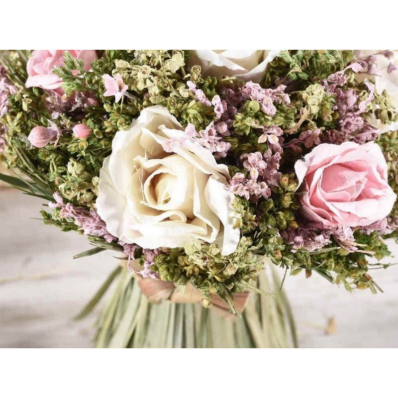 Casa si Gradina - Decoratiuni - Obiecte decorative - Plante artificiale - Buchet flori artificiale albe roz 15x20.5 cm - Infinity.ro