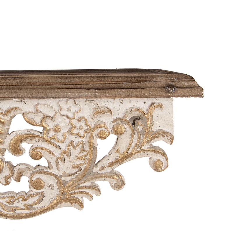 Casa si Gradina - Mobilier - Biblioteci si rafturi - Etajere - Set 2 etajere lemn maro alb 70x18x22 cm, 60x14x19 cm - Infinity.ro