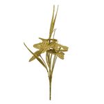 Casa si Gradina - Decoratiuni - Obiecte decorative - Plante artificiale - Floare Craciun plastic auriu 13x9x32 cm - Infinity.ro