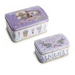 Casa si Gradina - Mobilier - Organizare si depozitare - Cutii depozitare - Set 2 cutii depozitare, multicolore metal Lavanda 15,5 x 10 x 8 H, 13 x 8 x 6,5 H - Infinity.ro