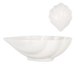 Casa si Gradina - Decoratiuni - Obiecte decorative - Vaze si boluri decorative - Set 2 boluri ceramica alba Scoica 12x10x4 cm - Infinity.ro