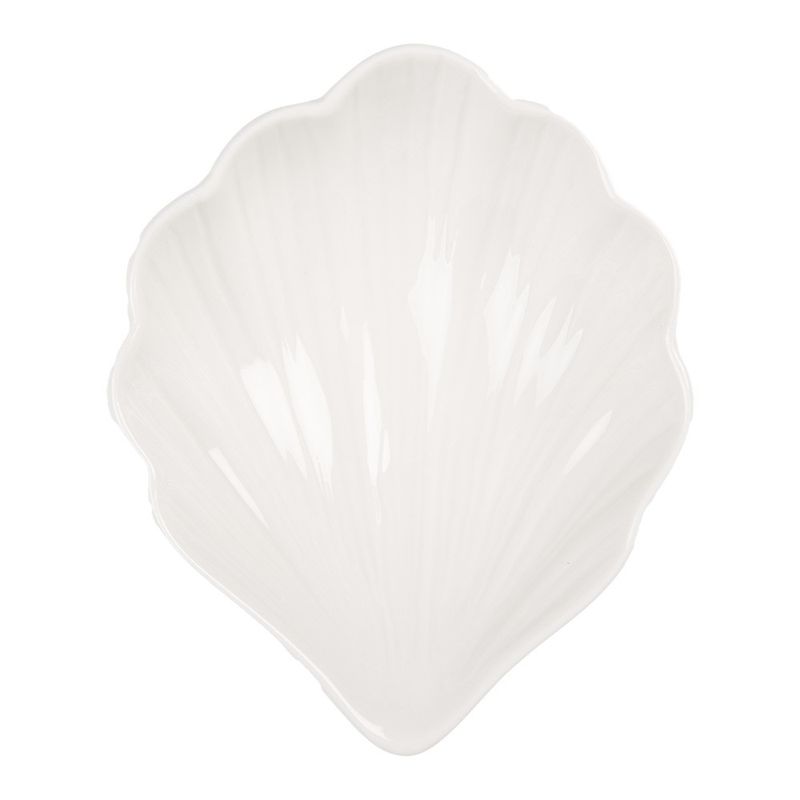 Casa si Gradina - Decoratiuni - Obiecte decorative - Vaze si boluri decorative - Set 2 boluri ceramica alba Scoica 12x10x4 cm - Infinity.ro