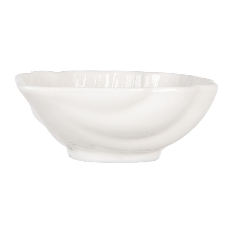 Casa si Gradina - Decoratiuni - Obiecte decorative - Vaze si boluri decorative - Set 2 boluri ceramica alba Scoica 12x10x4 cm - Infinity.ro