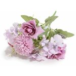 Casa si Gradina - Decoratiuni - Obiecte decorative - Plante artificiale - Buchet Hortensii si Trandafiri artificiali roz verzi 30 cm - Infinity.ro