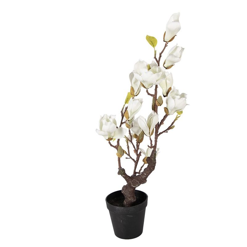 Casa si Gradina - Decoratiuni - Obiecte decorative - Plante artificiale - Magnolie alba artificiala in ghiveci 16x14x60 cm - Infinity.ro
