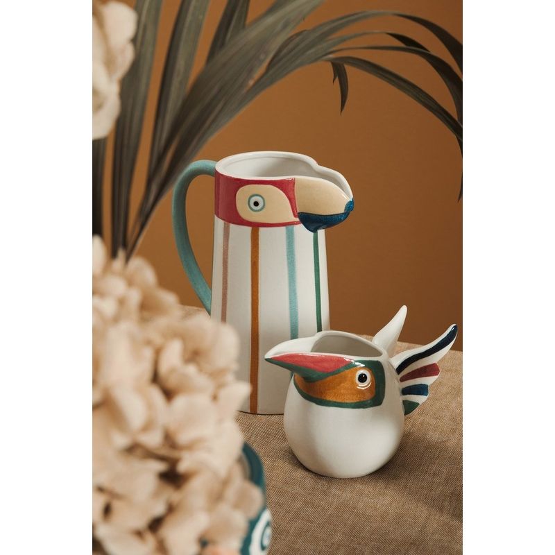 Casa si Gradina - Decoratiuni - Obiecte decorative - Vaze si boluri decorative - Vaza flori ceramica multicolora Toucan 18,7x10x13h - Infinity.ro