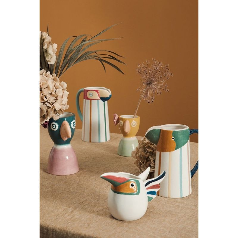 Casa si Gradina - Decoratiuni - Obiecte decorative - Vaze si boluri decorative - Vaza flori ceramica multicolora Toucan 18,7x10x13h - Infinity.ro