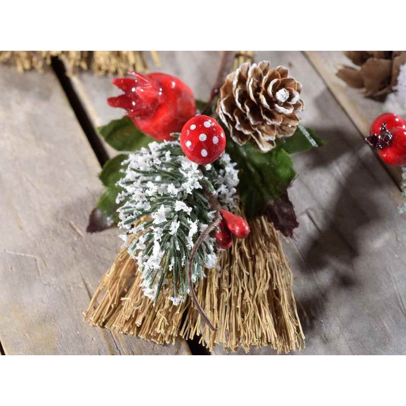 Casa si Gradina - Decoratiuni - Obiecte decorative - Plante artificiale - Crenguta artificiala din fibre naturale si con brad 13 cm - Infinity.ro