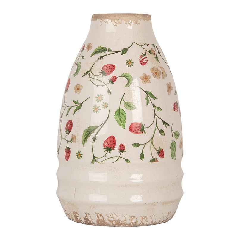 Casa si Gradina - Decoratiuni - Obiecte decorative - Vaze si boluri decorative - Vaza flori ceramica multicolora Capsuni 17x27 cm - Infinity.ro