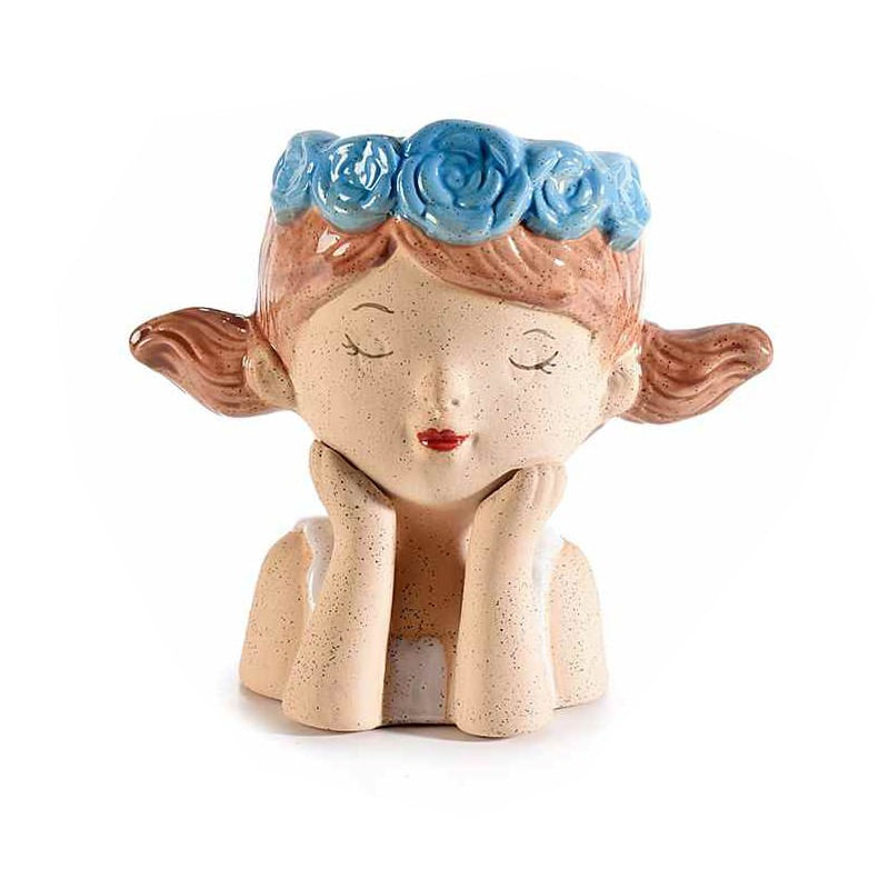 Casa si Gradina - Decoratiuni - Obiecte decorative - Vaze si boluri decorative - Set 4 vaze flori polirasina multicolora Fetite IIII 8,5 x 8 x 13 H - Infinity.ro