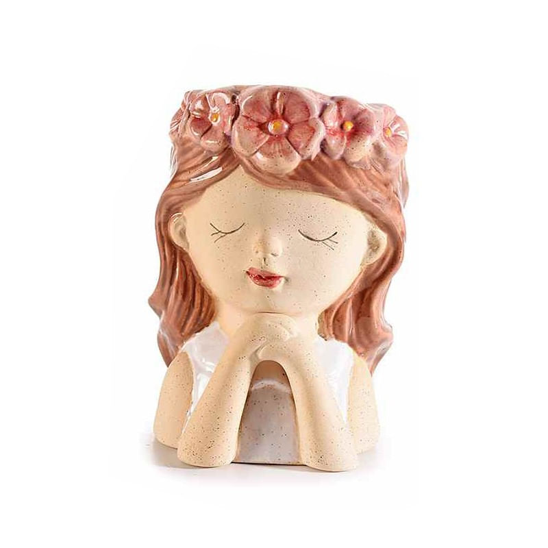 Casa si Gradina - Decoratiuni - Obiecte decorative - Vaze si boluri decorative - Set 4 vaze flori polirasina multicolora Fetite IIII 8,5 x 8 x 13 H - Infinity.ro