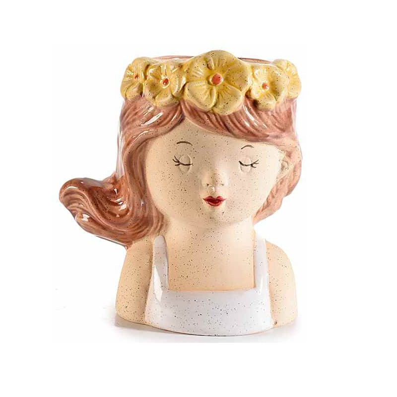 Casa si Gradina - Decoratiuni - Obiecte decorative - Vaze si boluri decorative - Set 4 vaze flori polirasina multicolora Fetite IIII 8,5 x 8 x 13 H - Infinity.ro