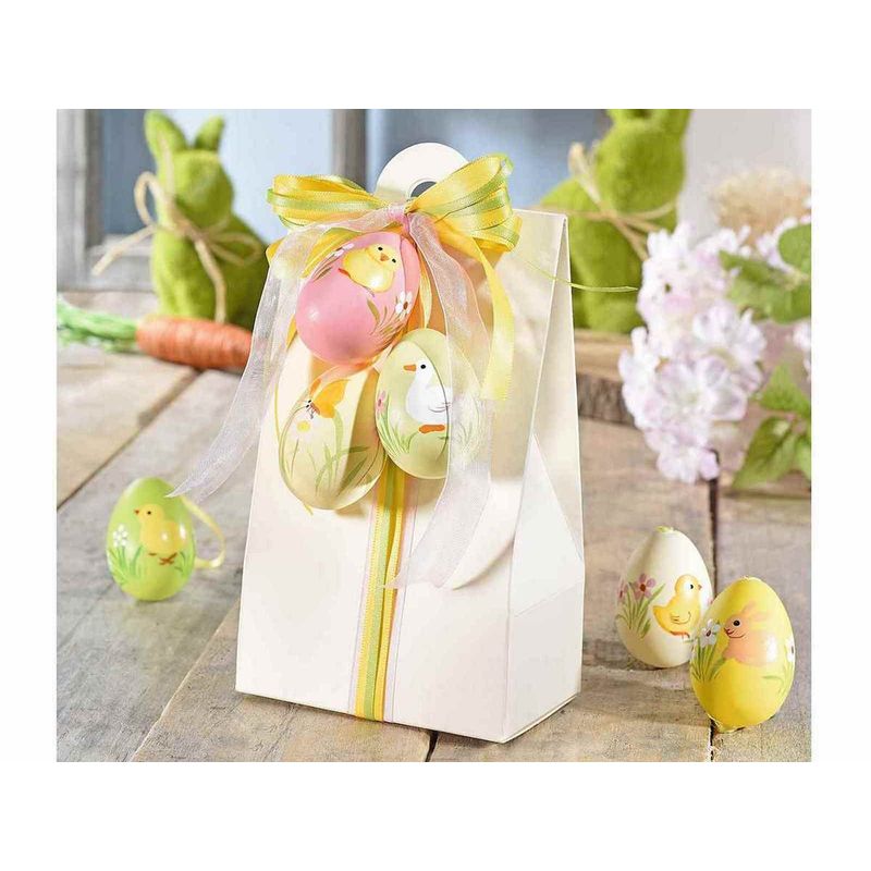 Casa si Gradina - Decoratiuni - Decoratiuni de sezon - Set 27 oua decorative din plastic multicolor 4x5 cm - Infinity.ro