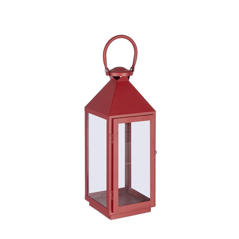 Casa si Gradina - Corpuri si surse de iluminat - Iluminat exterior - Felinare - Set 3 felinare metal rosu Lucinda 11x10x25 cm, 15.5x15x40 cm, 19.5x19x55 cm - Infinity.ro