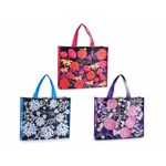 Fashion, accesorii si bijuterii - Femei - Accesorii femei - Genti si rucsacuri femei - Set 3 sacose cumparaturi poliester multicolor decor Floral 45x12x55H - Infinity.ro