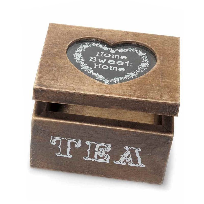 Casa si Gradina - Mobilier - Organizare si depozitare - Cutii depozitare - Set 2 cutii ceai lemn maro alb 10x8.5x7 cm - Infinity.ro