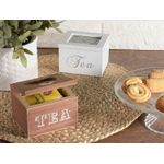 Casa si Gradina - Mobilier - Organizare si depozitare - Cutii depozitare - Set 2 cutii ceai lemn maro alb 10x8.5x7 cm - Infinity.ro
