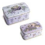 Casa si Gradina - Mobilier - Organizare si depozitare - Cutii depozitare - Set 2 cutii depozitare metal multicolor Lavanda 15,5 x 10 x 8 H, 13 x 8 x 6,5 H - Infinity.ro