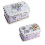 Casa si Gradina - Mobilier - Organizare si depozitare - Cutii depozitare - Set 2 cutii depozitare metal Lavanda 15,5 x 10 x 8 H, 13 x 8 x 6,5 H - Infinity.ro