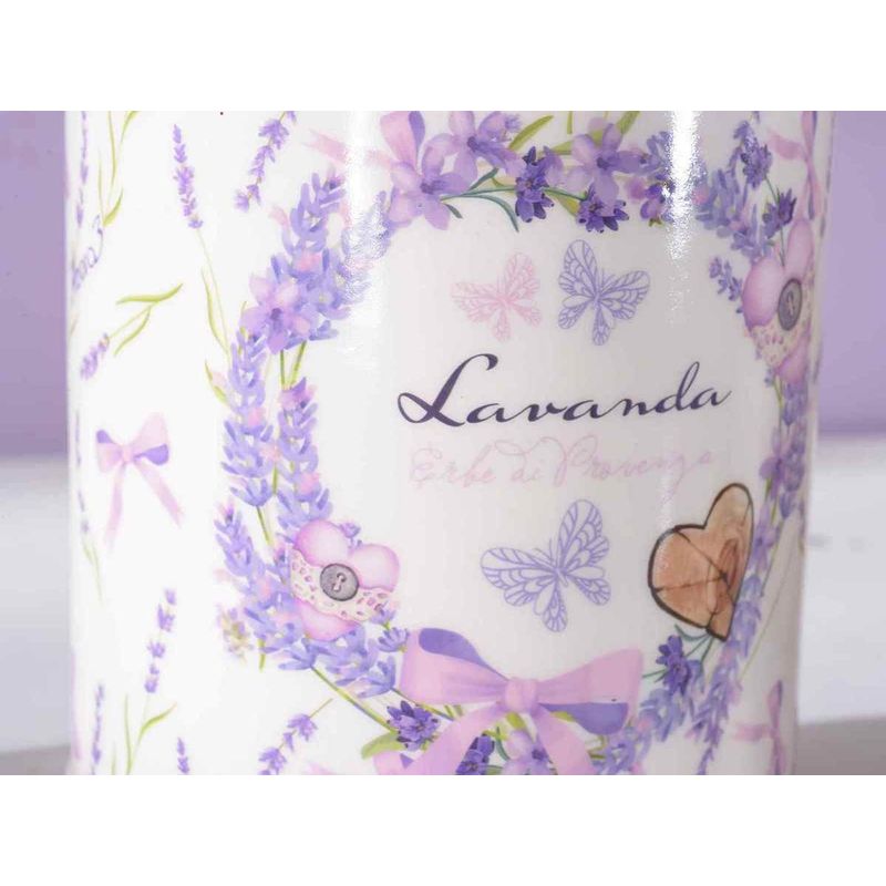 Casa si Gradina - Decoratiuni - Obiecte decorative - Vaze si boluri decorative - Set 2 borcane decorative ceramica Lavanda 11.5x19 cm - Infinity.ro