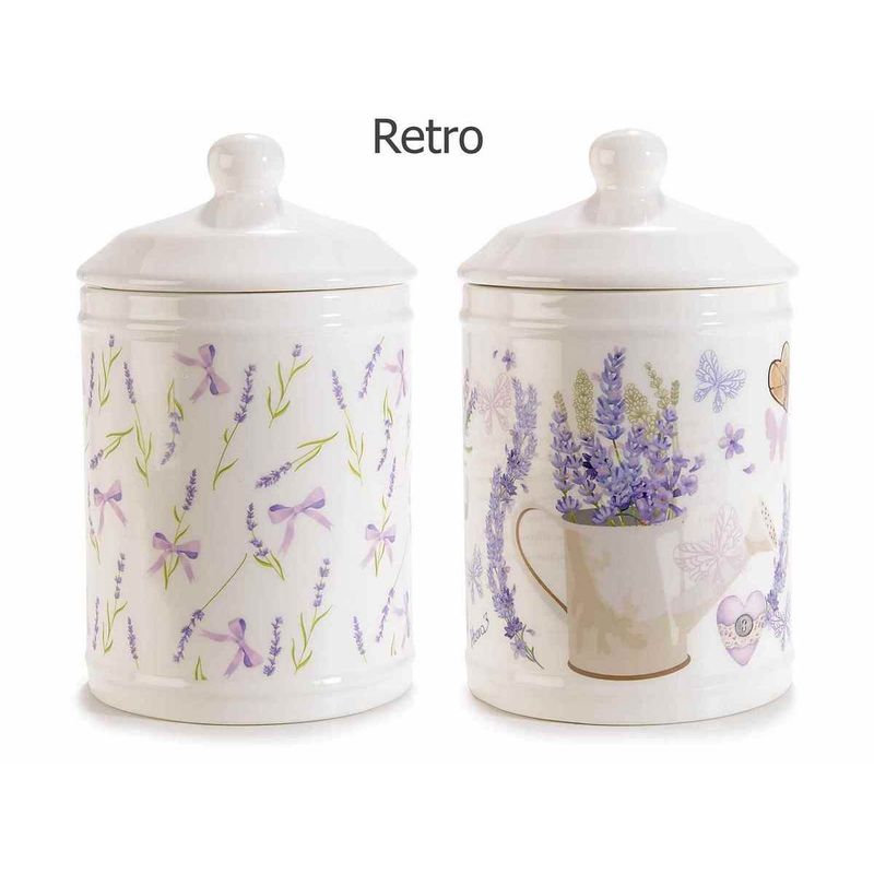 Casa si Gradina - Decoratiuni - Obiecte decorative - Vaze si boluri decorative - Set 2 borcane decorative ceramica Lavanda 11.5x19 cm - Infinity.ro