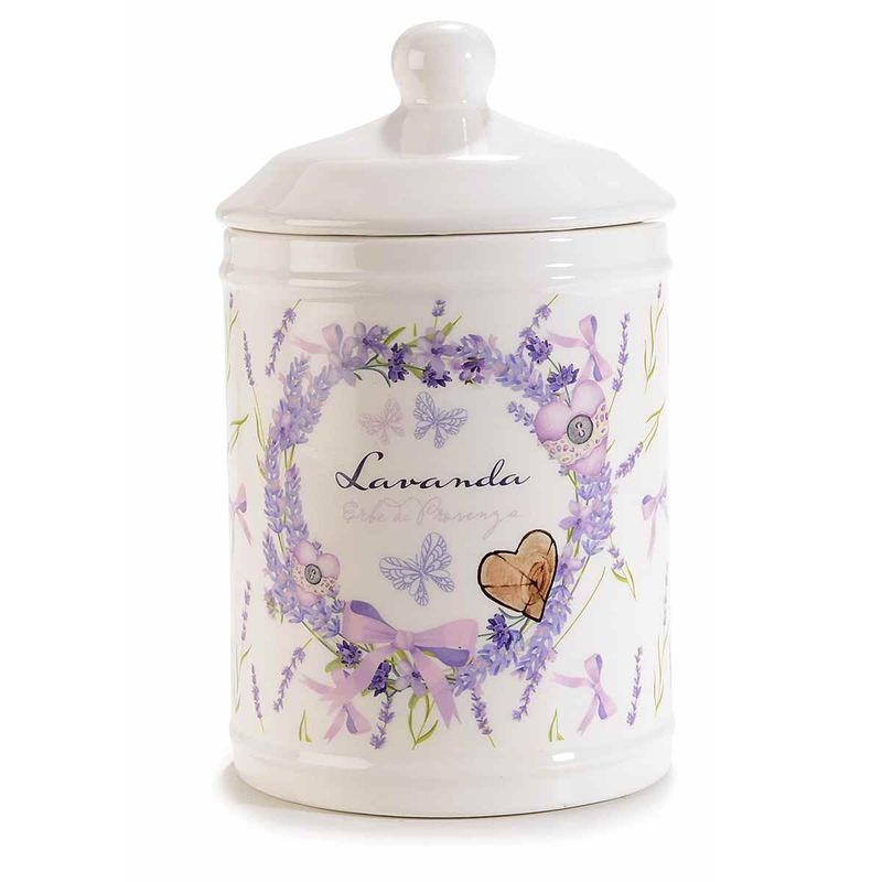 Casa si Gradina - Decoratiuni - Obiecte decorative - Vaze si boluri decorative - Set 2 borcane decorative ceramica Lavanda 11.5x19 cm - Infinity.ro