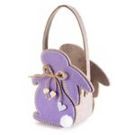 Market - Cadouri - Pungi cadou si accesorii - Gentuta Iepuras textil bej mov 12x8x19 cm - Infinity.ro