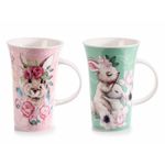 Casa si Gradina - Bucatarie si vesela - Cani si pahare - Cani si cesti - Set 2 cani portelan Iepuras 10x15 cm, 500 ml - Infinity.ro