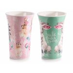 Casa si Gradina - Bucatarie si vesela - Cani si pahare - Cani si cesti - Set 2 cani portelan Iepuras 10x15 cm, 500 ml - Infinity.ro