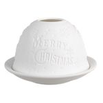 Casa si Gradina - Decoratiuni - Aromaterapie si lumanari - Lumanari si candele - Candela portelan alb Merry Christmas 12x8 cm - Infinity.ro