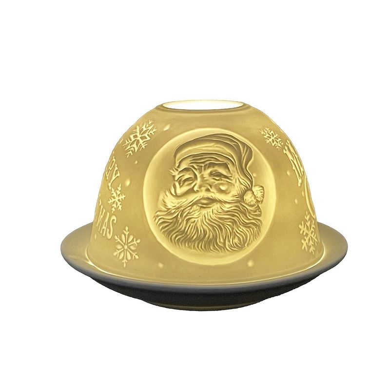 Casa si Gradina - Decoratiuni - Aromaterapie si lumanari - Lumanari si candele - Candela portelan alb Merry Christmas 12x8 cm - Infinity.ro