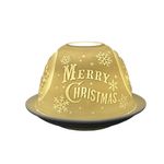 Casa si Gradina - Decoratiuni - Aromaterapie si lumanari - Lumanari si candele - Candela portelan alb Merry Christmas 12x8 cm - Infinity.ro