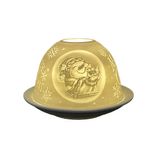 Casa si Gradina - Decoratiuni - Aromaterapie si lumanari - Lumanari si candele - Candela portelan alb Merry Christmas 12x8 cm - Infinity.ro