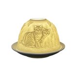 Casa si Gradina - Decoratiuni - Aromaterapie si lumanari - Lumanari si candele - Candela portelan alb Pisica 12x8 cm - Infinity.ro