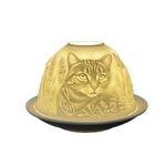 Casa si Gradina - Decoratiuni - Aromaterapie si lumanari - Lumanari si candele - Candela portelan alb Pisica 12x8 cm - Infinity.ro