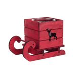 Casa si Gradina - Decoratiuni - Aromaterapie si lumanari - Suporturi lumanari - Suport lumanare din lemn rosu si sticla model Sanie 16x9x12 cm - Infinity.ro