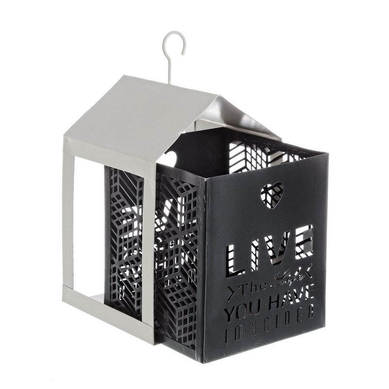 Casa si Gradina - Corpuri si surse de iluminat - Iluminat exterior - Felinare - Felinar suspendabil metal alb negru 15x15x26 cm - Infinity.ro